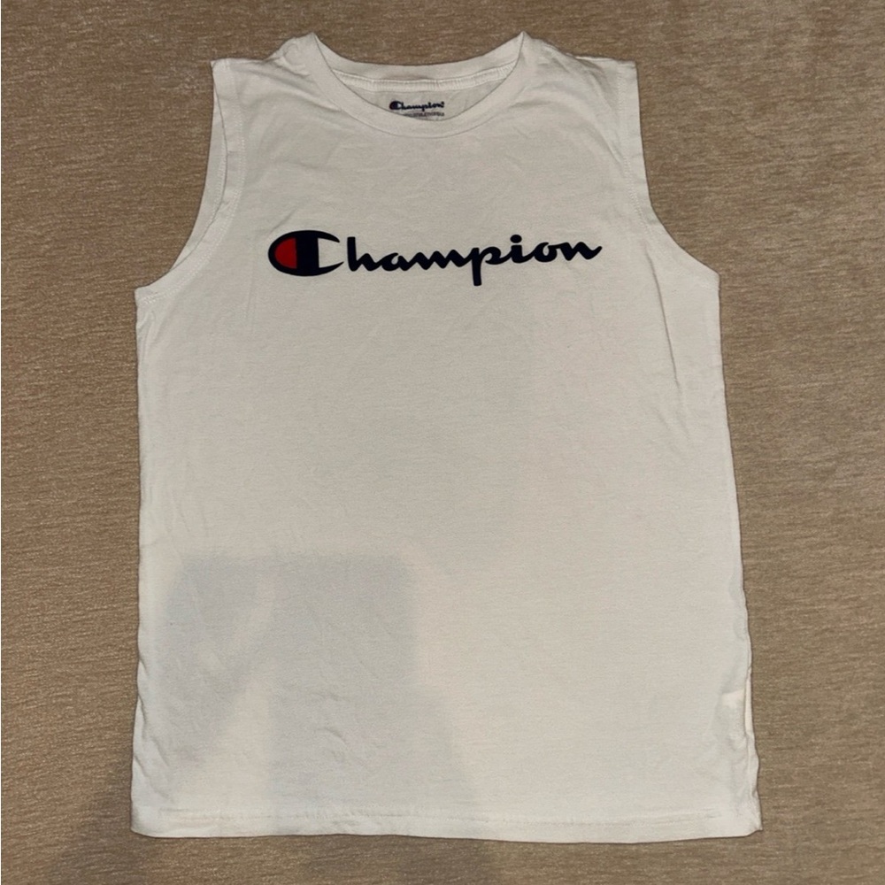 Champion Classic White Athletic Tank - kids size Large